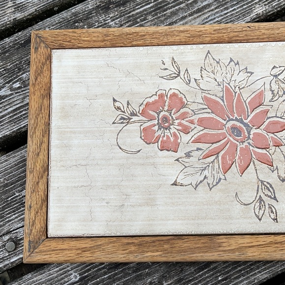 Vintage boho ceramic tile trivet - Picture 8 of 11